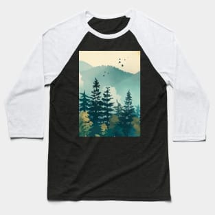 Foggy Forest Baseball T-Shirt